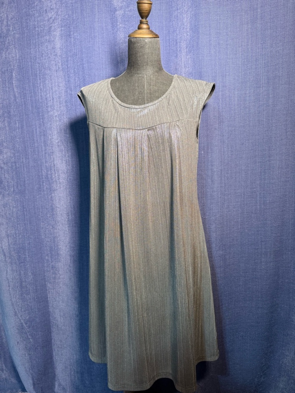 Mayoral Olive Shimmer Cap-Sleeve Mini Dress